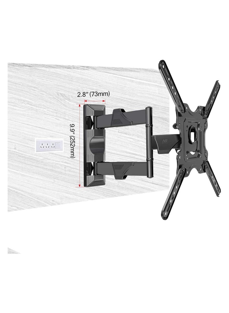 أن بي نورث بايو حامل جداري للتلفزيون كامل الحركة لمعظم شاشات الكمبيوتر واجهزة التلفزيون 32- 55 انش، امالة قابلة للتعديل، دوران. وزن يصل إلى 60 (32 انش الي 55 انش) - Image 3