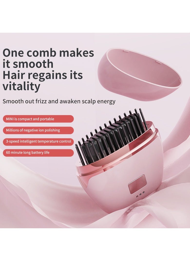 General - Mini Ionic Straightening Comb – Travel-Friendly Straightener & Curler for Men/Women, Dual-Use Hair Styling Tool - Image 1