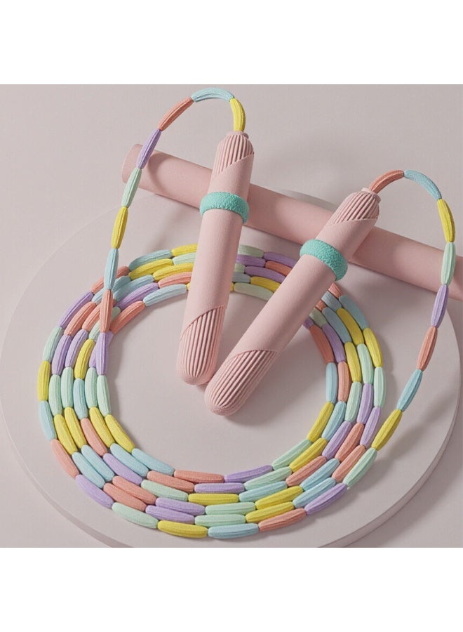 حبل قفز رياضي كرتوني للأطفال (2.8 متر) - حبل قفز قابل للتعديل للمبتدئين، معدات لياقة آمنة ومتينة