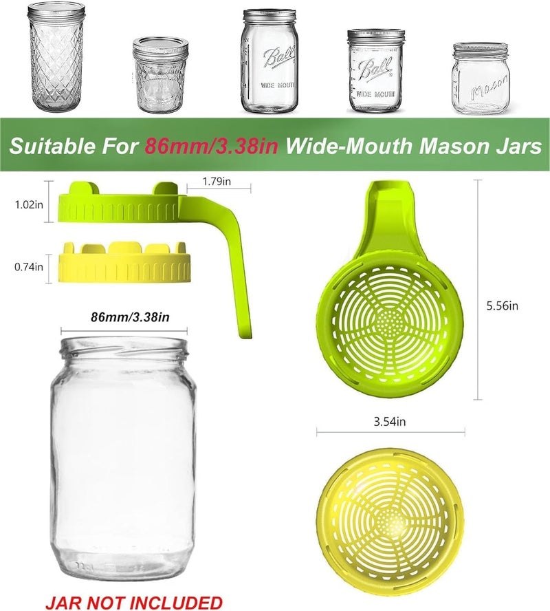 HZYH Nimbusnote Sprouting Jar Lids, Indoor Germination Kit for Wide Mouth Mason  Jars - Image 2