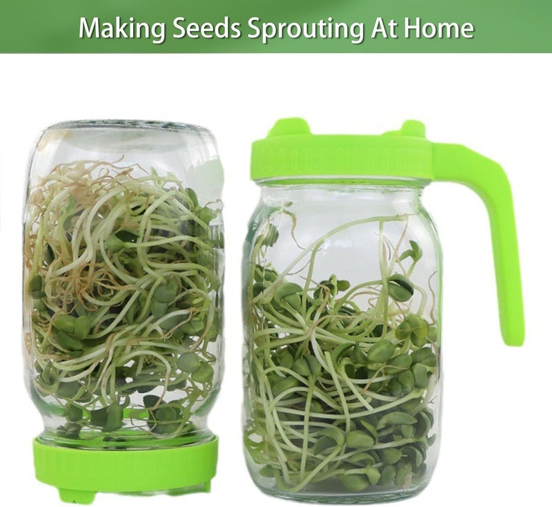 HZYH Nimbusnote Sprouting Jar Lids, Indoor Germination Kit for Wide Mouth Mason  Jars - Image 4