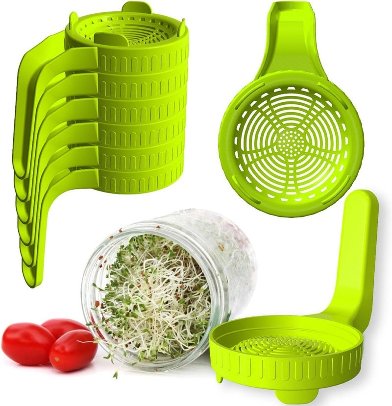 HZYH Nimbusnote Sprouting Jar Lids, Indoor Germination Kit for Wide Mouth Mason  Jars - Image 1