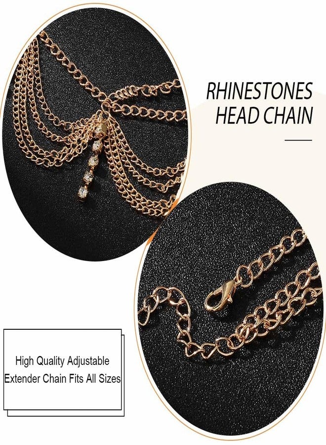 Gortin Head Chain Jewelry Gold Rhinestones Headpiece Headband Wedding Hair Chain Hair Accessories for Women - Image 4