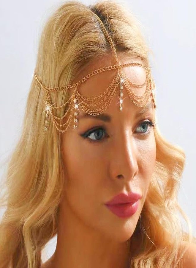 Gortin Head Chain Jewelry Gold Rhinestones Headpiece Headband Wedding Hair Chain Hair Accessories for Women - Image 5