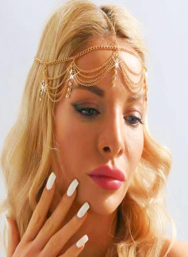 Gortin Head Chain Jewelry Gold Rhinestones Headpiece Headband Wedding Hair Chain Hair Accessories for Women - Image 3