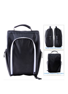 Arabest Golf Shoe Bag,Golf Shoe Carry Bag with Mesh Ventilation, Zip Shoe Bag with Vent and Outer Pocket for Socks, Clubs, etc., Black  - Image 2