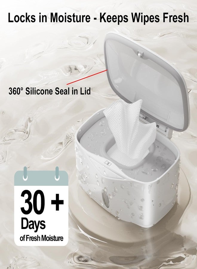 Seposeve Wipes Dispenser with Weighted Plate, X2 PRO, Seposeve Perfect Pull Baby Wipe Holder, Refillable Wipe Container, Keeps Wipes Fresh, One-Handed Operation. Non-Slip, Easy Open/Close Wipes Case, Grey - Image 2