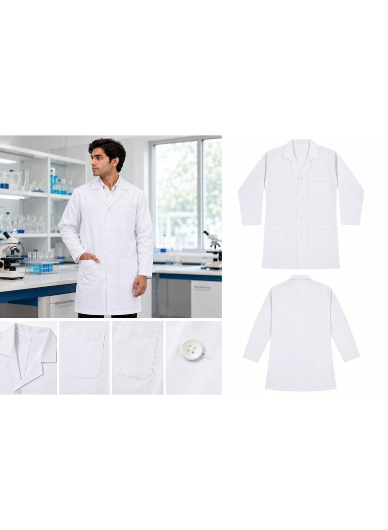 White Cotton Lab Coat - Image 1