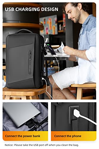MARK RYDEN Travel Backpack for Men, 38L Flight Approved Carry on Backpack, 17.3 Inch Laptop Backpack with USB Charging Port, Waterproof Business Backpack - Image 3