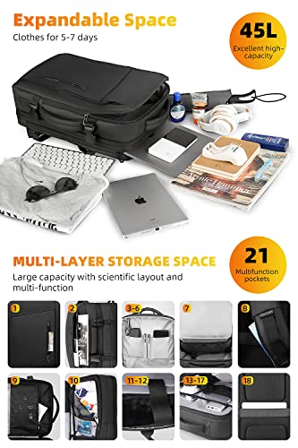 MARK RYDEN Travel Backpack for Men, 38L Flight Approved Carry on Backpack, 17.3 Inch Laptop Backpack with USB Charging Port, Waterproof Business Backpack - Image 2