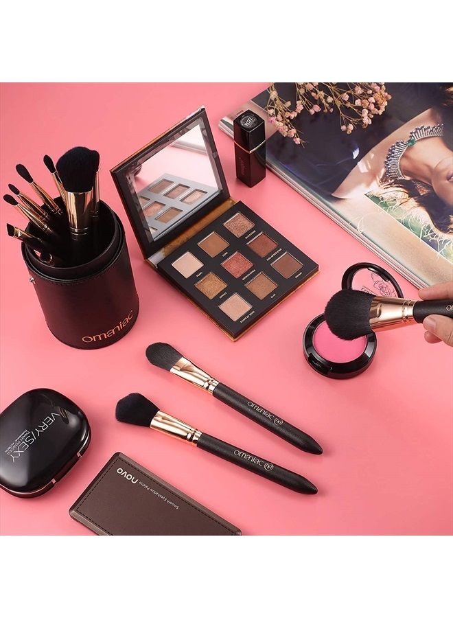 OMANIAC ® Professional Makeup Brushes Set with Case (12Pcs), Pearl Flash Handles, Comfortable to Hold and Easy to Use. - Image 3