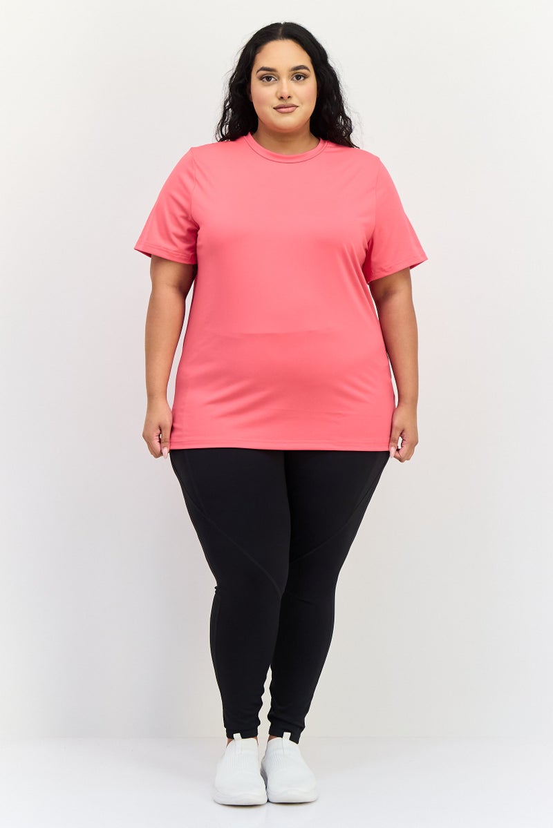 Reebok Women Plus Size Short Sleeve Training Speedwick T-Shirt, Bold Pink - Image 4