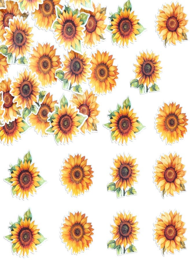 Ephlyn 48Pcs Sunflower Cupcake Toppers Edible Flowers Cake Decorations Edible Paper Sunflower Party Decorations for Baby Shower Sunflower Birthday Party Cake Toppers Food Decorations Supplies - Image 3