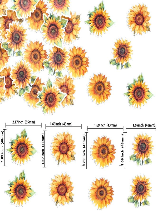 Ephlyn 48Pcs Sunflower Cupcake Toppers Edible Flowers Cake Decorations Edible Paper Sunflower Party Decorations for Baby Shower Sunflower Birthday Party Cake Toppers Food Decorations Supplies - Image 2
