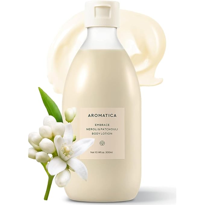AROMATICA Embrace Body Lotion Neroli & Patchouli 10.14oz / 300ml, Vegan | Naturally-derived Aromatic Fragrance | Soothing & Moisturizing Body Lotion - Image 1