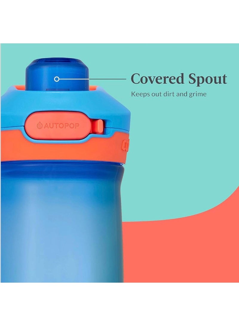 كونتيجو زجاجة مياه للاطفال بغطاء مانع للتسرب من امنة للغسل في غسالة الصحون تناسب معظم حاملات الاكواب 14oz - Image 4