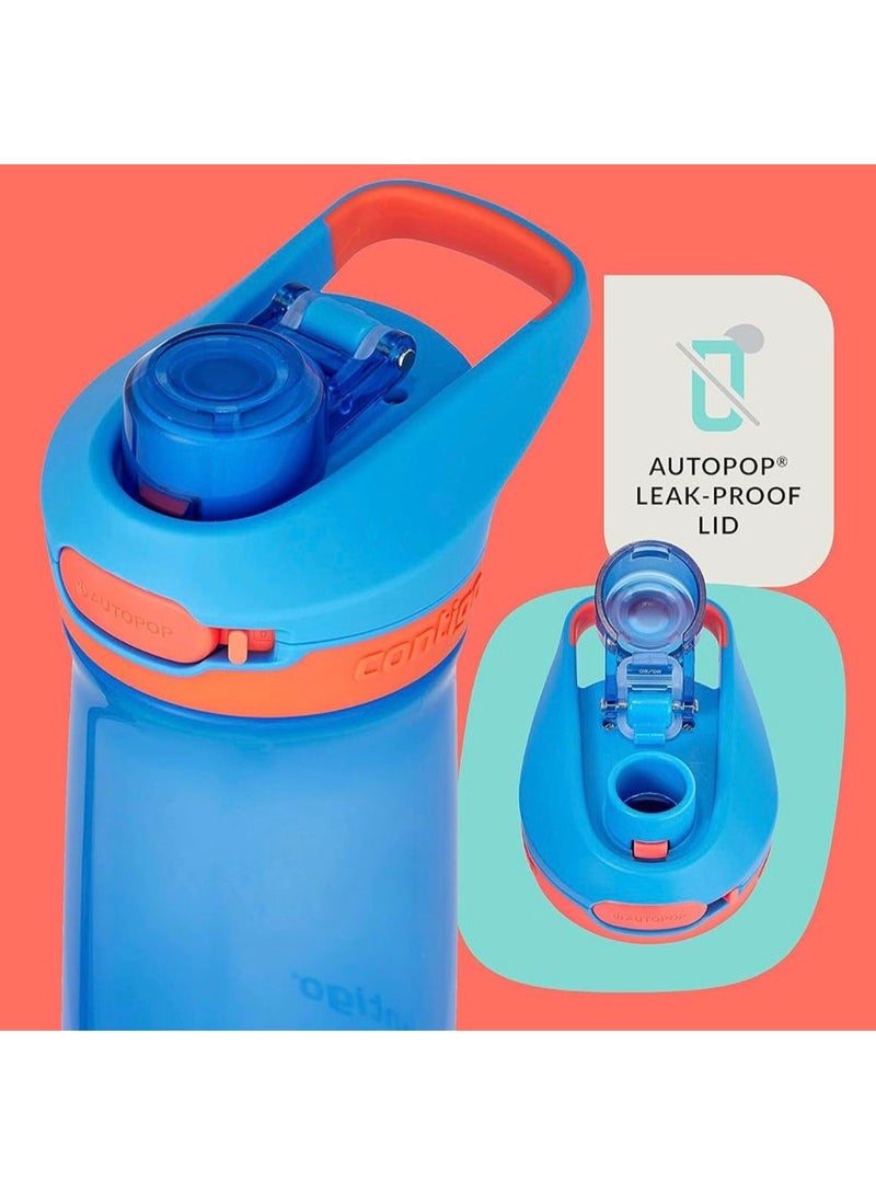 كونتيجو زجاجة مياه للاطفال بغطاء مانع للتسرب من امنة للغسل في غسالة الصحون تناسب معظم حاملات الاكواب 14oz - Image 5