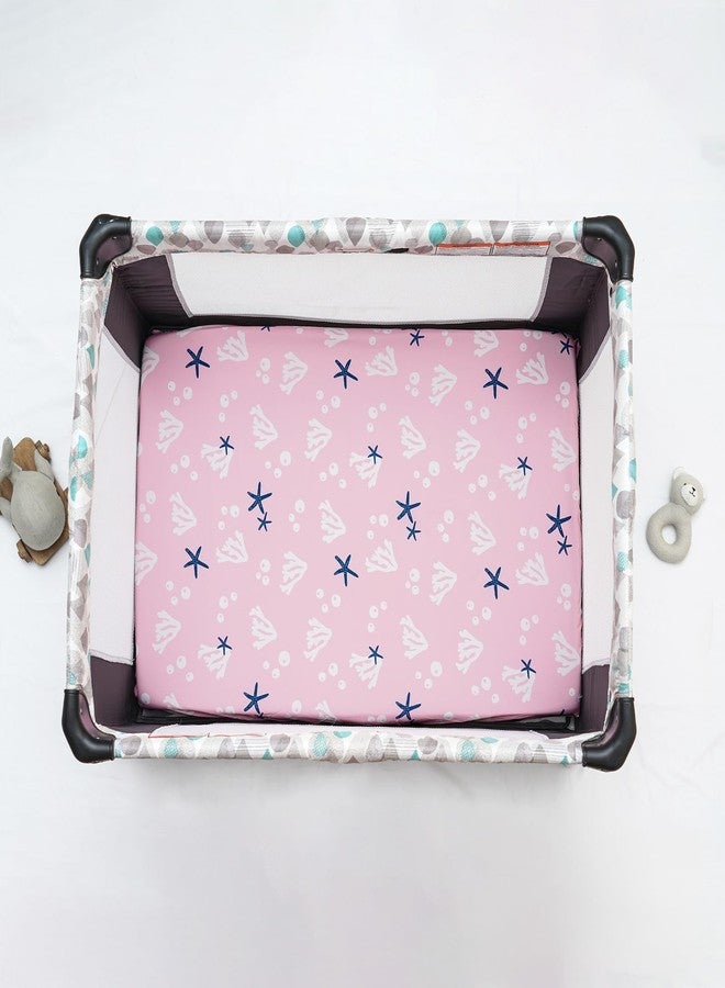 PHF 3 Pack Soft Mini Crib Sheets, Mermaid Silky Pack N Play Sheets for Baby Boys Girls, Universal Fit for Pack N Play, Playard, Portable and Mini Crib Mattresses, Mermaid - Image 3
