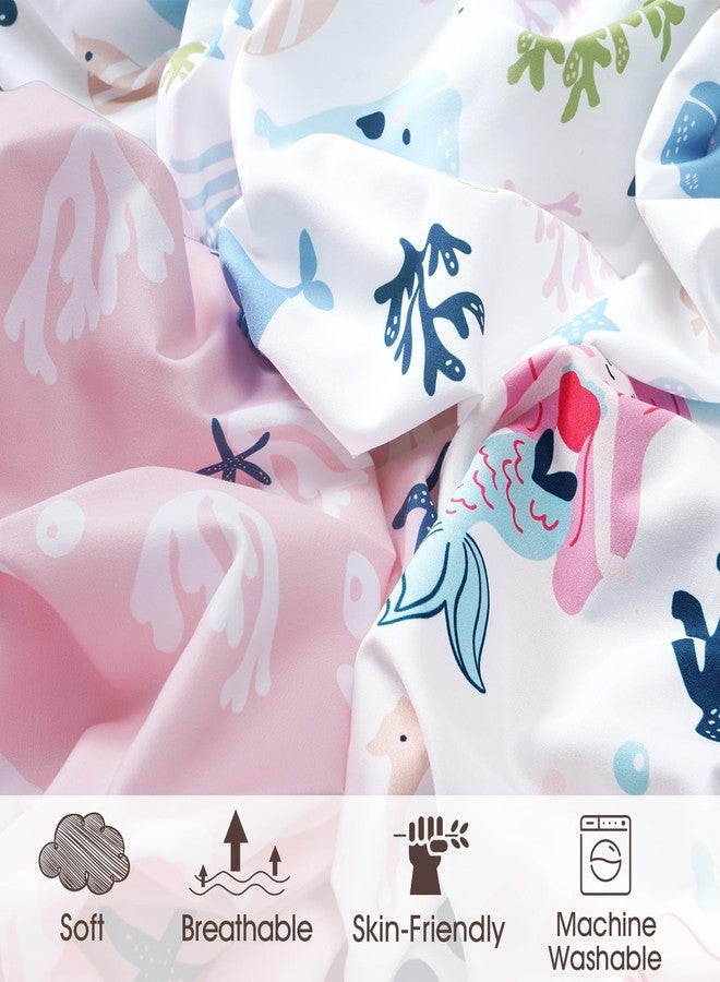 PHF 3 Pack Soft Mini Crib Sheets, Mermaid Silky Pack N Play Sheets for Baby Boys Girls, Universal Fit for Pack N Play, Playard, Portable and Mini Crib Mattresses, Mermaid - Image 4