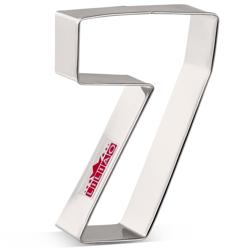 LILIAO LILIAO Number 7 Cookie Fondant Biscuit Cutter for Birthday/Anniversary/Special Day - 2.5 x 3.6 inches - Stainless Steel - Image 1