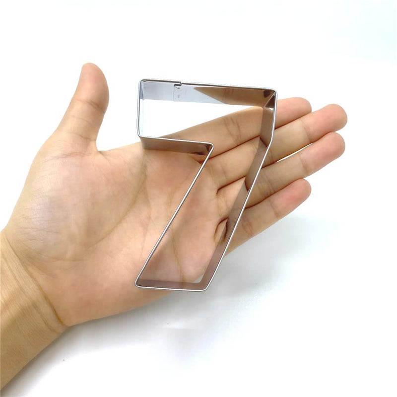 LILIAO LILIAO Number 7 Cookie Fondant Biscuit Cutter for Birthday/Anniversary/Special Day - 2.5 x 3.6 inches - Stainless Steel - Image 3