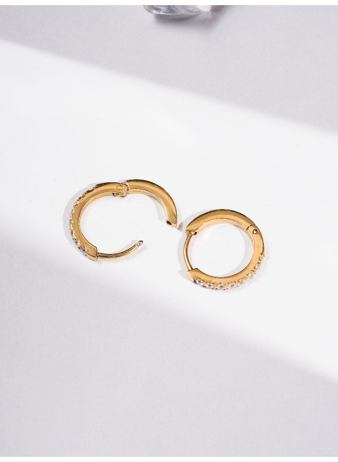 PALMONAS 18k Gold Tone Plated Halo Trace Hoops

 for Women - Image 3