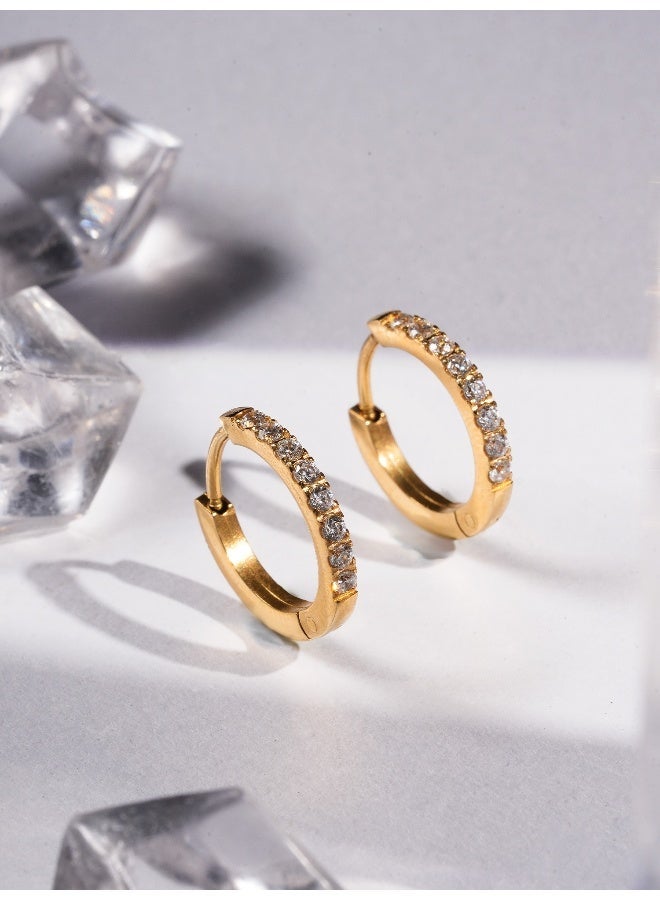PALMONAS 18k Gold Tone Plated Halo Trace Hoops

 for Women - Image 2