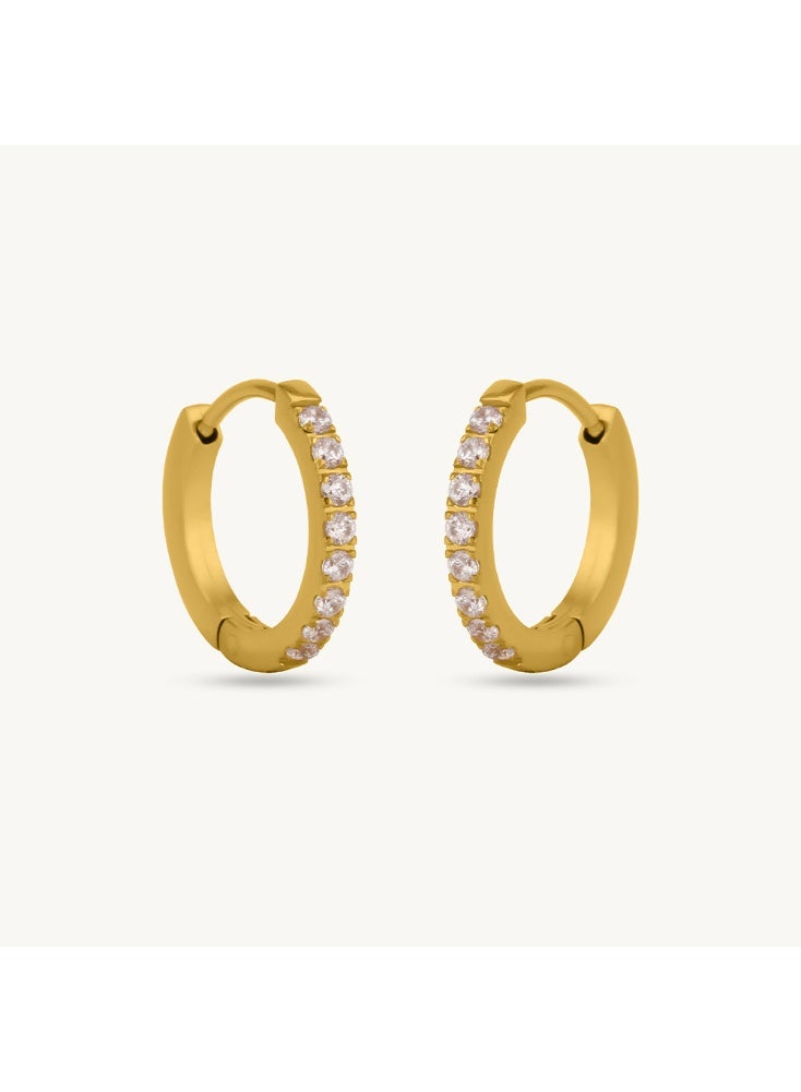 PALMONAS 18k Gold Tone Plated Halo Trace Hoops

 for Women - Image 1