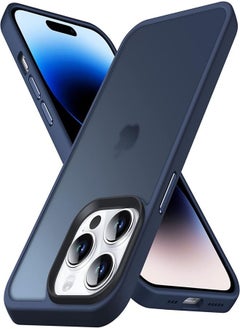 ESCASE iPhone 14 Pro Max Case Back Cover,【Full Shockproof Protection】Translucent Matte Back, Slim Phone Cover for Apple 14 Pro Max (2022)(Blue)  - Image 1