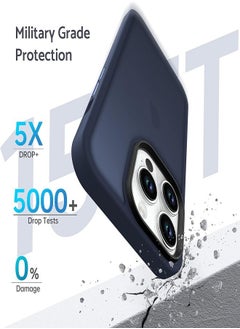 ESCASE iPhone 14 Pro Max Case Back Cover,【Full Shockproof Protection】Translucent Matte Back, Slim Phone Cover for Apple 14 Pro Max (2022)(Blue)  - Image 4