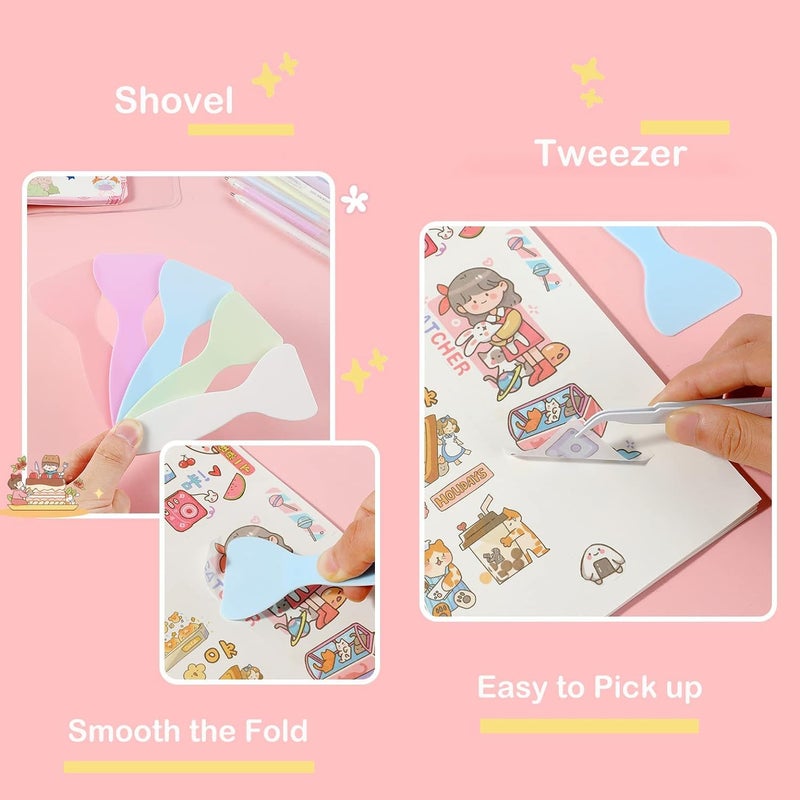 Doraking White Scrapbooking Tools with Glue Tweezer Shovel Cutter Pen for Crafting, Scrapbooking, Card Making, Paper Crafts - Image 3
