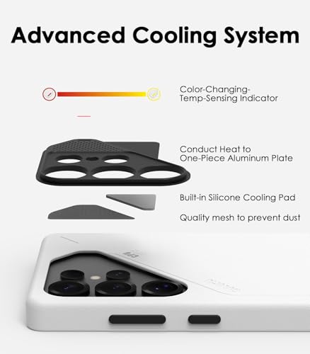 Aulumu S25 Ultra Galaxy Vegan Leather Magnetic Case | Compatible with MagSafe | Passive Cooling Samsung Galaxy S25 Ultra Case - Black - Image 4