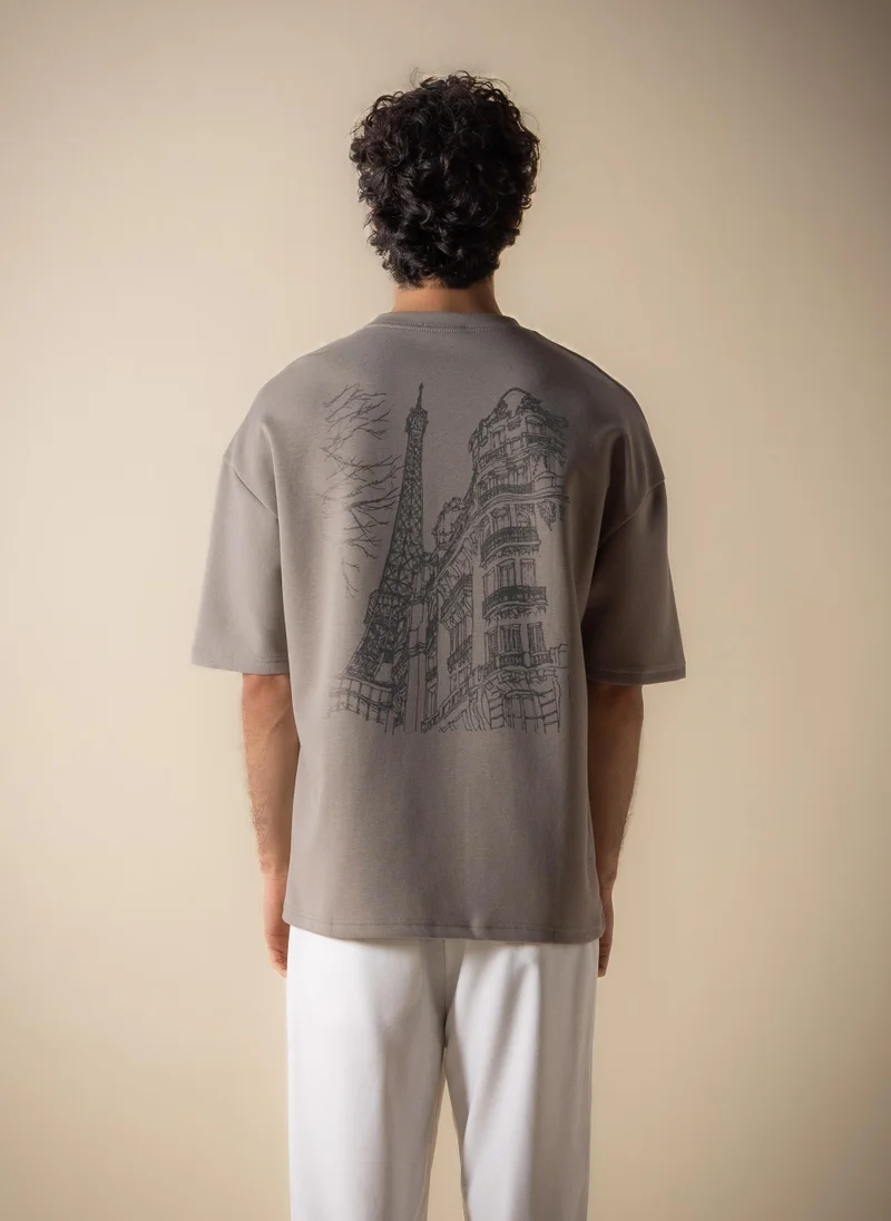 Shapes CEMENT DURASOFT CONTRAST PRINTED T-SHIRT for Men | Best Price UAE