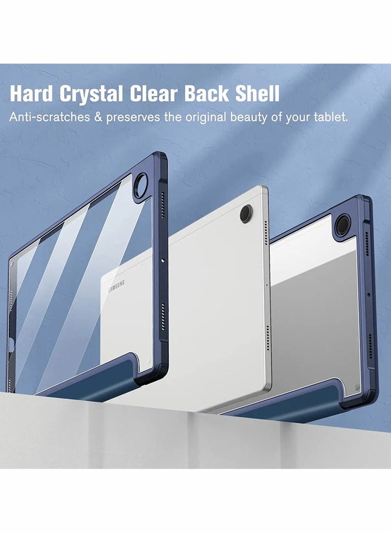 سيوسي متوافق مع علبة Samsung Galaxy Tab A8 ، علبة هجينة نحيفة لطراز 10.5 بوصة 2022 (SM-X200 ، X205 ، X207) ، غطاء مقاوم للصدمات مع قذيفة شفافة واضحة ، نوم الاستيقاظ التلقائي (البحرية) - Image 3
