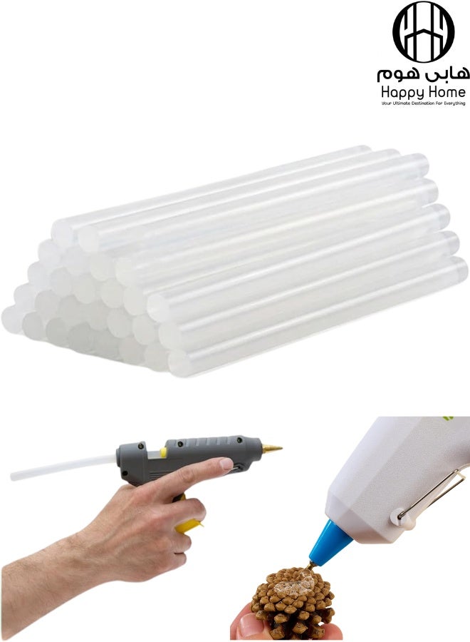 Happy Home Hi-Temp Mini Hot Glue Sticks, Clear, 24-Pack | Quick Bonding for Crafts, DIY Projects, Home Repairs | Compatible with Mini Glue Guns | Non-Toxic, All-Purpose Adhesive for Wood, Metal, Fabric, Glass, Ceramic, Paper, Plastic, and Floral Arrangements - Image 1