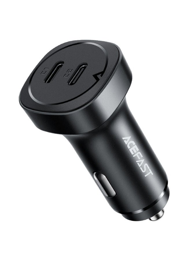 ACEFAST Fast Charge Car Charger B2 72W Total Output, 2Ports 2USB-C, Fast Cooling, Good Heat Dissipation & Fast Charging - Black - Image 1