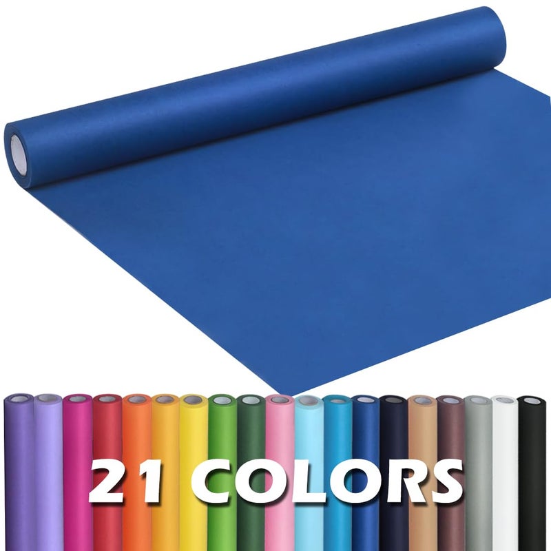 PH PERKHOMY PerkHomy Blue Kraft Paper Roll 17.5" x 960" (80') for Gift Wrapping Bulletin Board Bouquet Flower Kids Wall Art Craft Packing Moving Shipping Parcel Postal Floor Covering Table Runner 80GSM 55LB - Image 1