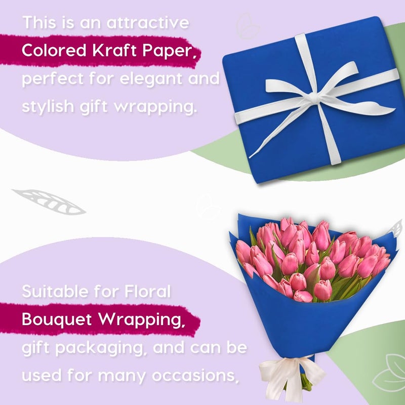 PH PERKHOMY PerkHomy Blue Kraft Paper Roll 17.5" x 960" (80') for Gift Wrapping Bulletin Board Bouquet Flower Kids Wall Art Craft Packing Moving Shipping Parcel Postal Floor Covering Table Runner 80GSM 55LB - Image 4