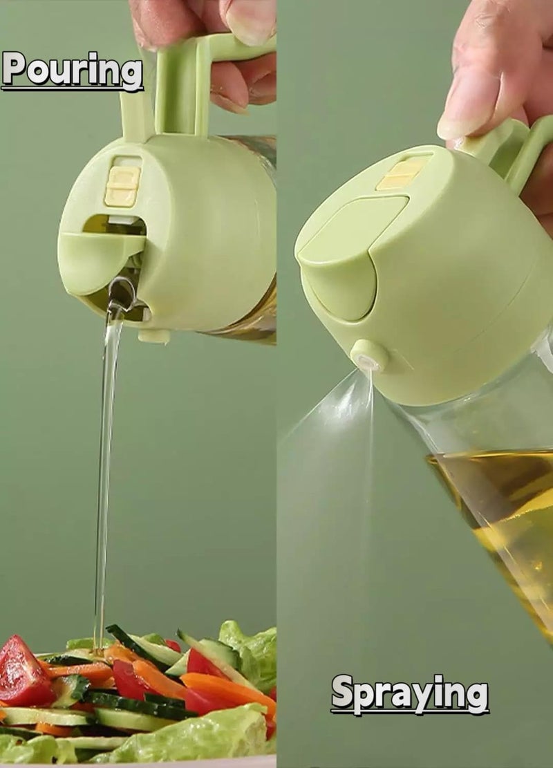 TRIVESH 2 in 1 Olive Oil Sprayer and Oil Dispenser Bottle for Kitchen, Glass Oil Bottle with Premium Nozzle, Oil Sprayer for Air Fryer, Salad,BBQ,Roasting 500ml (Multi Color) (Pack of 1) - Image 3