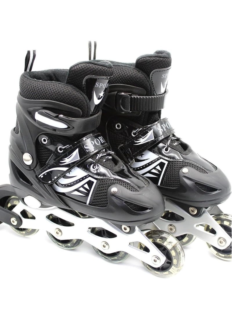 DubaiGallery Kids Roller Skate Shoes Single/Double Wheels Retractable Skateboarding Rollerblades Outdoor for Boys and Girls Pulley Shoes  - Image 1