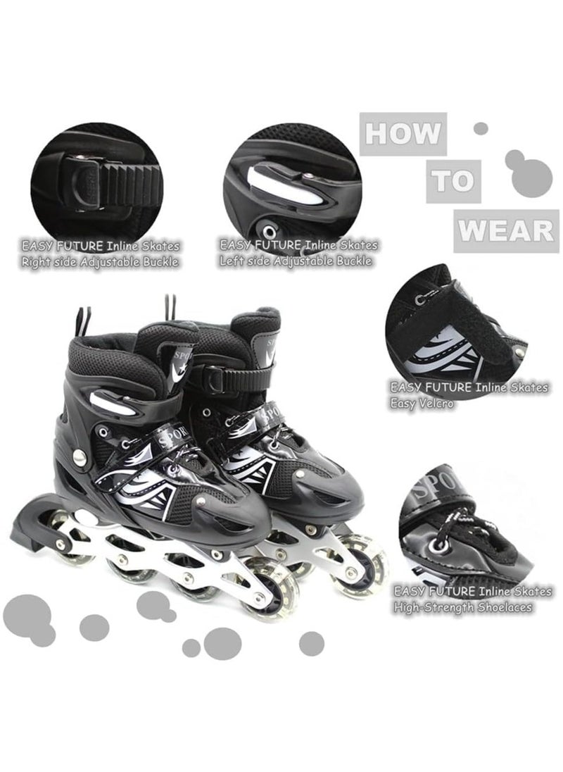 DubaiGallery Kids Roller Skate Shoes Single/Double Wheels Retractable Skateboarding Rollerblades Outdoor for Boys and Girls Pulley Shoes  - Image 3