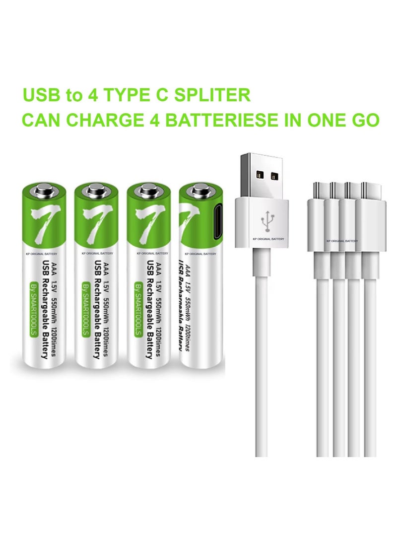 Rechargeable Batteries 1.5V 750mAh Lithium Battery USB Fast Charging High Capacity