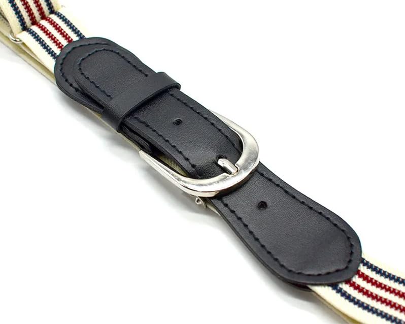 MR.JUNIOR Children Elastic Belt Striped Adjustable Waist Belts Leather Cover Pin Buckle for Kids Baby Toddler 2 to 8 years old (Multicolor) - Image 1