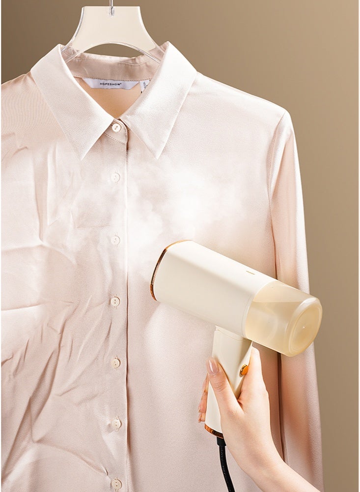 ييباو مكواة بخار محمولة صغيرة الحجم، مكواة بخار محمولة للملابس، مكواة بخار قابلة للطي بقوة 1500 واط، تسخين سريع في 15 ثانية، مزيل للتجاعيد للاستخدام المنزلي والسفر، DJ-1036 بيج - Image 5