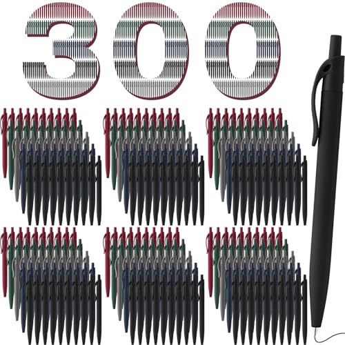 Resholder 300 Pack Black Pens Bulk Retractable No Bleed Click Black Ink Smooth Writing Ballpoint Pens for School Office Supplies, 1.0mm - Image 1