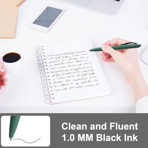 Resholder 300 Pack Black Pens Bulk Retractable No Bleed Click Black Ink Smooth Writing Ballpoint Pens for School Office Supplies, 1.0mm - Image 3