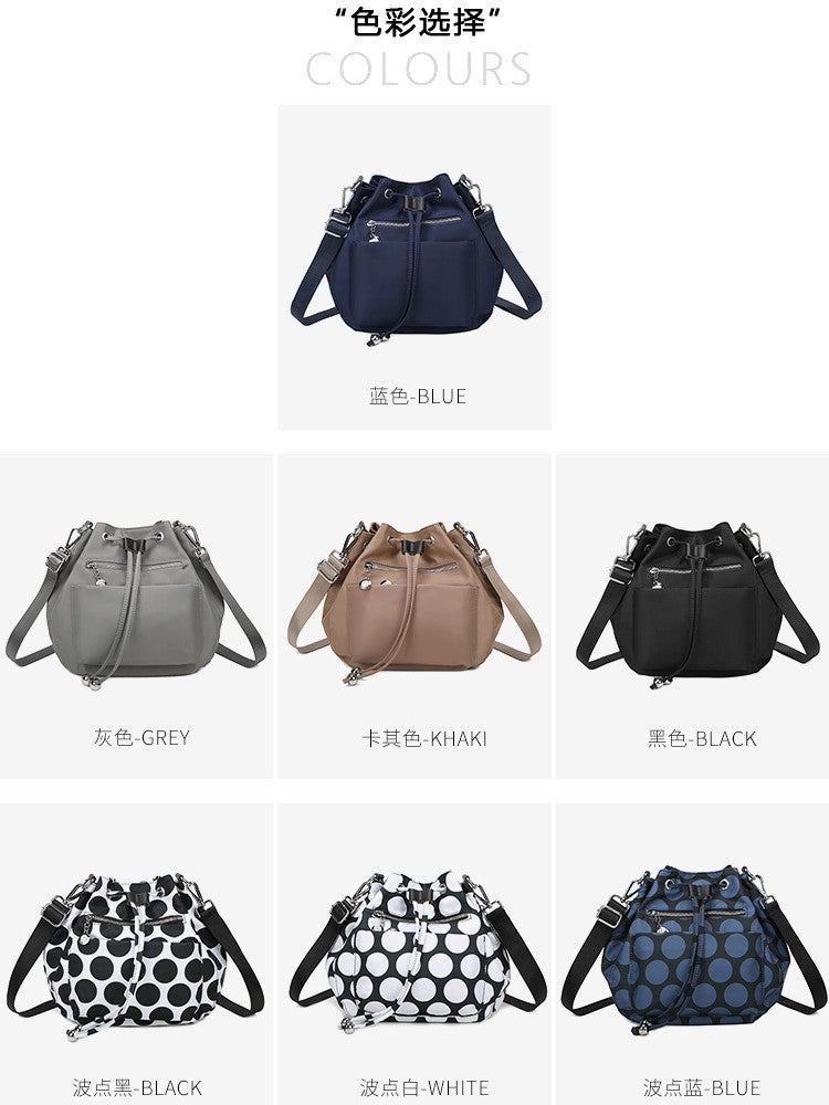 Vintage Multifunctional Shoulder Bag Niche Nylon Cloth All-Match Commuter Pocket Shoulder Crossbody Bucket Bag - Image 2