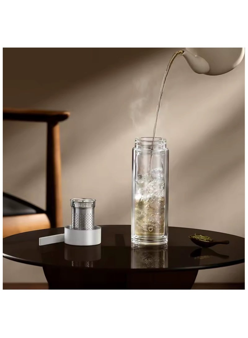 Xiaomi Mijia Portable Double-layer Glass Cup 316L Stainless Steel Material Independent Tea Storage Explosion-proof 400ml - Image 4