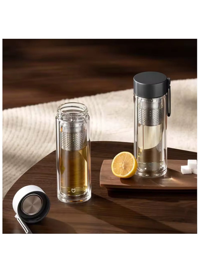 Xiaomi Mijia Portable Double-layer Glass Cup 316L Stainless Steel Material Independent Tea Storage Explosion-proof 400ml - Image 5