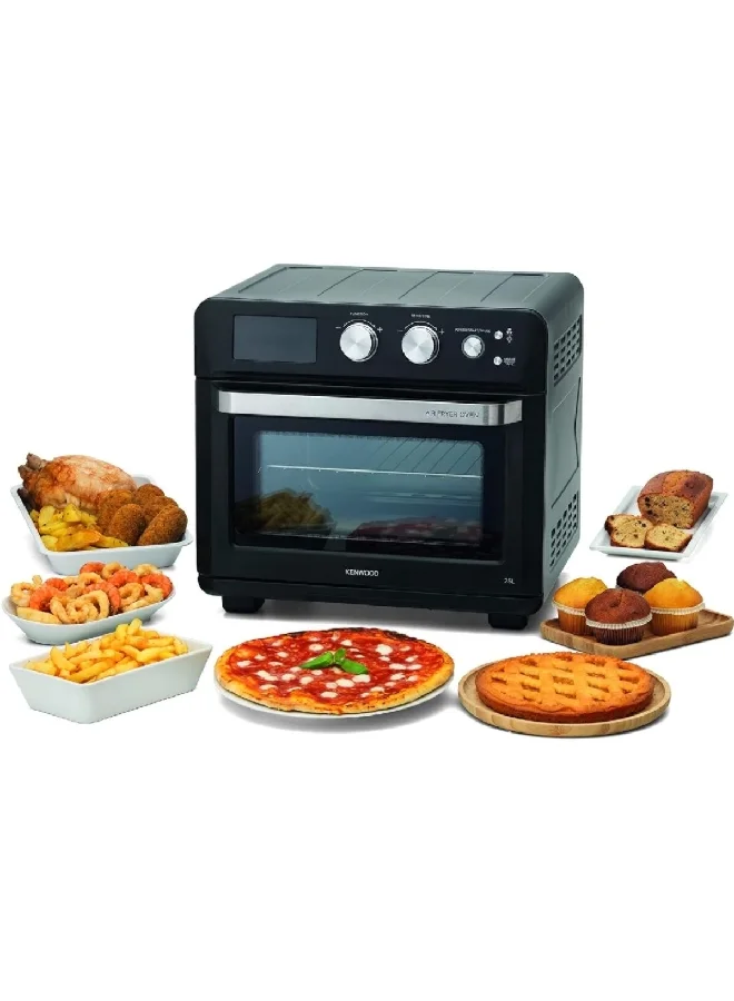 KENWOOD 1700W 2-in-1 Rotisserie Function Oven with Air Fryer Black and Silver 25 L OWMOA25.600BK